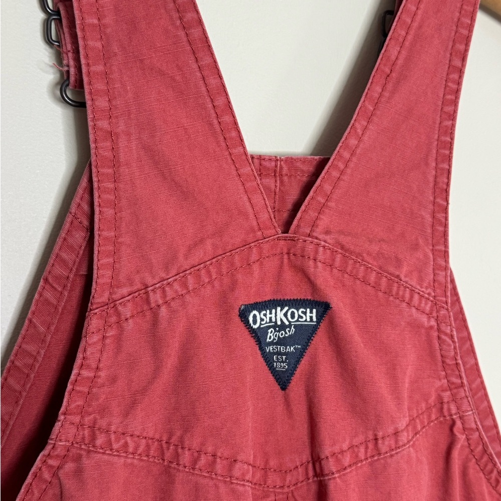 OshKosh B'gosh Vestback Kids Overalls in Bright Red, 5t - Picture 4 of 5